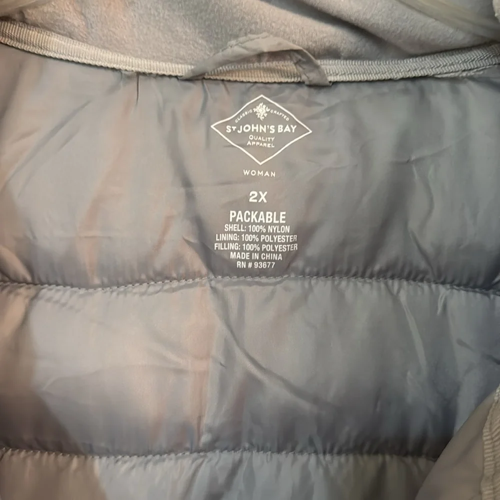 Women’s Light Gray St Johns Bay Packable Puffer Jacket - Picture 3 of 4